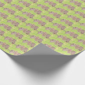 三つの小さなスクワリングのフクロウ絵画 – アクリル。 ラッピングペーパー (角)