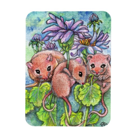 三つの小さなネズミ マグネット (縦)