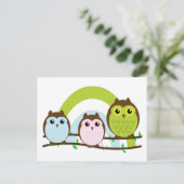 三つの小さなフクロウ ポストカード (スタンド正面)