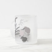 三つの小さな雛 フロストグラスマグカップ (正面左)