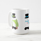 三つの小さな雪だるま コーヒーマグカップ (正面左)
