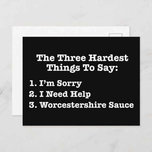 三つの最も難しい言い方おもしろい引用文 ポストカード (正面/裏面)