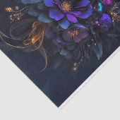 三つの濃い花に金色の火花を散らす 薄葉紙 (詳細)