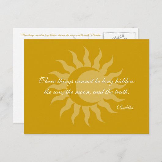 三つの物は長くは隠れない仏引用文 ポストカード (正面/裏面)