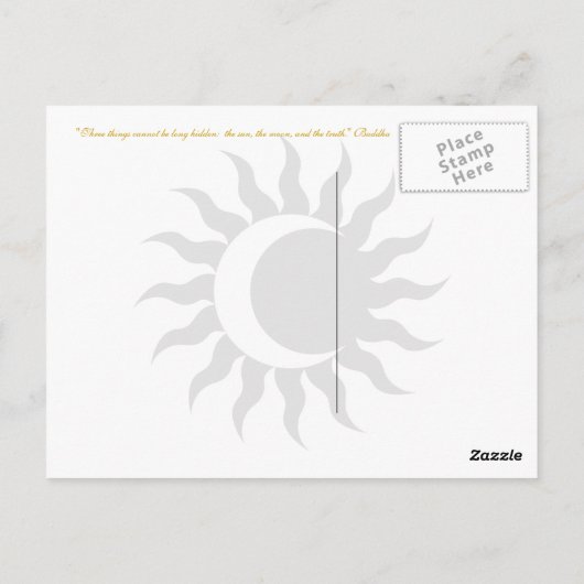 三つの物は長くは隠れない仏引用文 ポストカード (裏面)