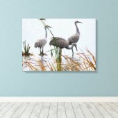 三つの砂丘クレーン キャンバスプリント (インサイチュ (ウッドフロア))