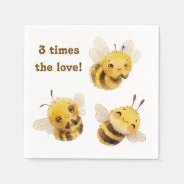 三つの蜂ナプキン スタンダードカクテルナプキン