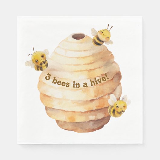 三つの蜂ナプキン スタンダードランチョンナプキン (正面)
