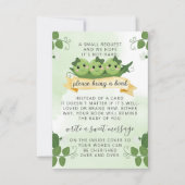 三つの豆のポッドの本を赤ちゃんのためにリクエスト カード挿入 招待状 (正面)