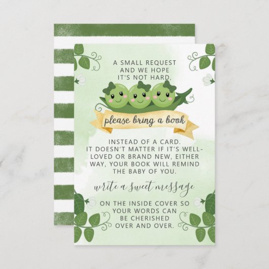 三つの豆の鞘の本 お願いカード挿入 招待状 (正面/裏面)