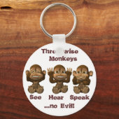 三つの賢いサル キーホルダー (正面)