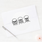 三つの賢いスカル、見よ、聞け話よ、悪ではない ラウンドシール (封筒)