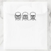 三つの賢いスカル、見よ、聞け話よ、悪ではない ラウンドシール (バッグ)