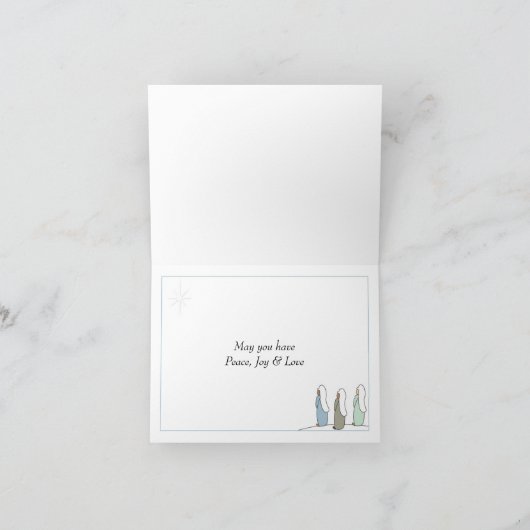 三つの賢者の聖降誕祭を信じて折った カード (内部)