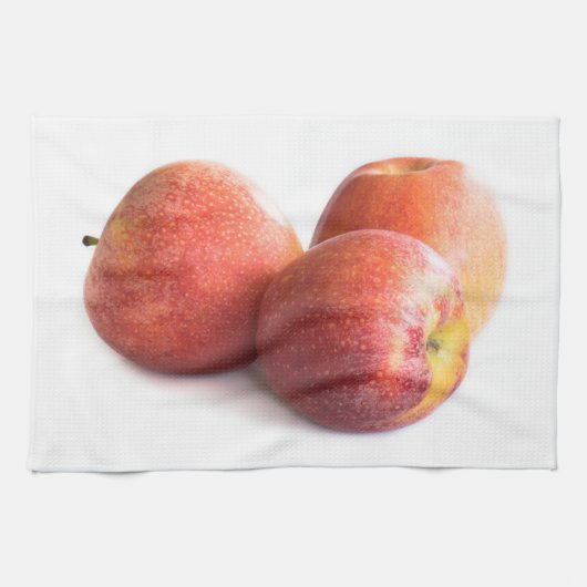 三つの赤りんご キッチンタオル (横)