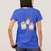 三つの陽気な幽霊にヘッドピースユニークを Tシャツ (裏面)
