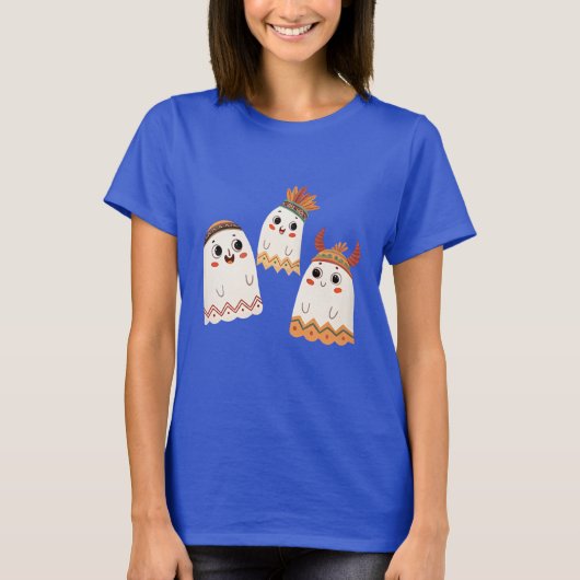 三つの陽気な幽霊にヘッドピースユニークを Tシャツ (正面)