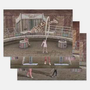 『三つの驚くべきサおもしろいーカス』 ラッピングペーパーシート