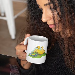 三つの黄色のアヒル コーヒーマグカップ