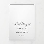 三つエレガント折りモダン文字折り招待状 三つ折り招待状 (カバー)