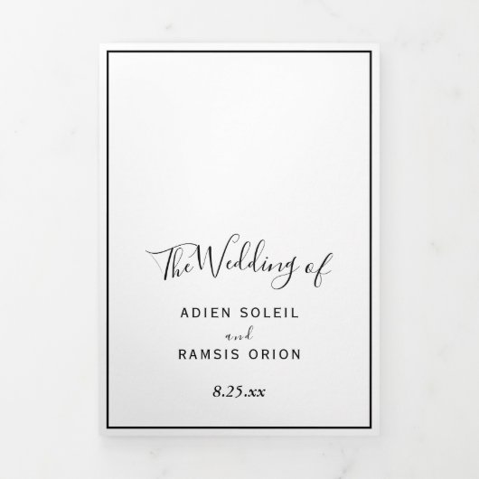 三つエレガント折りモダン文字折り招待状 三つ折り招待状 (カバー)