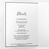 三つエレガント折りモダン文字折り招待状 三つ折り招待状 (内部最初)