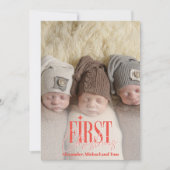 三つモダン子初めてのクリスマスカスタム写真 シーズンカード (正面)