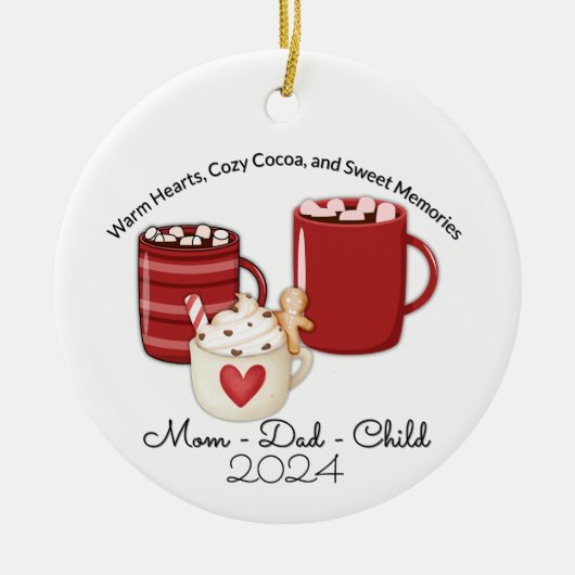 三つ分のココア セラミックオーナメント (正面)