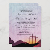 三つ十字の宗教結婚式招待状 招待状 (正面/裏面)