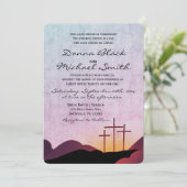 三つ十字の宗教結婚式招待状 招待状 (スタンド正面)