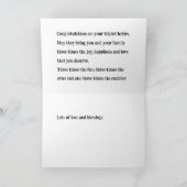 三つ子おめでとうカード、1女の子と2男の子、 サンキューカード (内部)