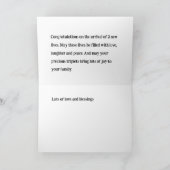 三つ子おめでとうカード、1女の子、2男の子、 サンキューカード (内部)