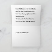 三つ子おめでとうカード、2人の女の子と1人の少年、 サンキューカード (内部)