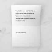 三つ子おめでとうカード、2人の女の子と1人の男の子、 サンキューカード (内部)