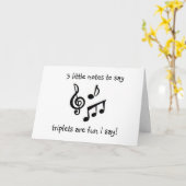 三つ子に対する「おめでとう」という言葉を3つ カード (黄色い花)