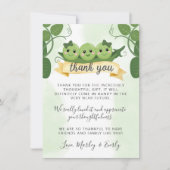 三つ子のかわいい感謝カード ノート 3つ組 招待状 (正面)