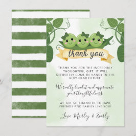 三つ子のかわいい感謝カード ノート 3姉妹 招待状