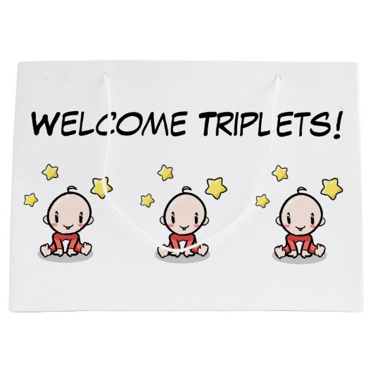 三つ子のための大きな抱き枕、包装紙、 ラージペーパーバッグ (正面)