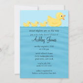 三つ子のカモのベビーシャワー 招待状 (正面)