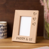 三つ子のパパのための写真の贈り物， Daddy & US Frame, レーザー彫刻フレーム (左)