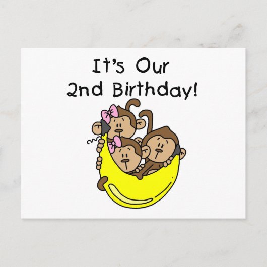 三つ子の二番目 – 2人の女の子と1人の男の子 ポストカード (正面)