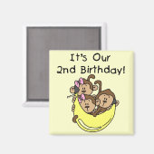 三つ子の二番目 – 2人の女の子と1人の男の子 マグネット (正面/裏面)