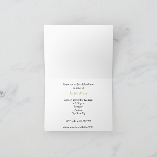 三つ子の出産祝いの招待 招待状 (内部)