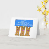 三つ子の幸せな父の日 カード (黄色い花)