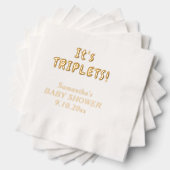 三つ子の赤ちゃんシャワーの母の名前 箔ナプキン (インサイチュ (積み重ね))