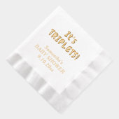 三つ子の赤ちゃんシャワーの母の名前 箔ナプキン (右)