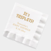 三つ子の赤ちゃんシャワーの母の名前 箔ナプキン (左)