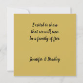 三つ子の黄色のバラのベビー発表を持つ カード (裏面)