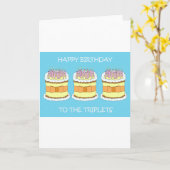 三つ子へのハッピーバースデー カード (黄色い花)