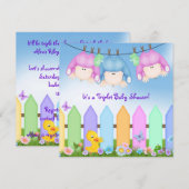 三つ子シャワー 招待状 (正面/裏面)